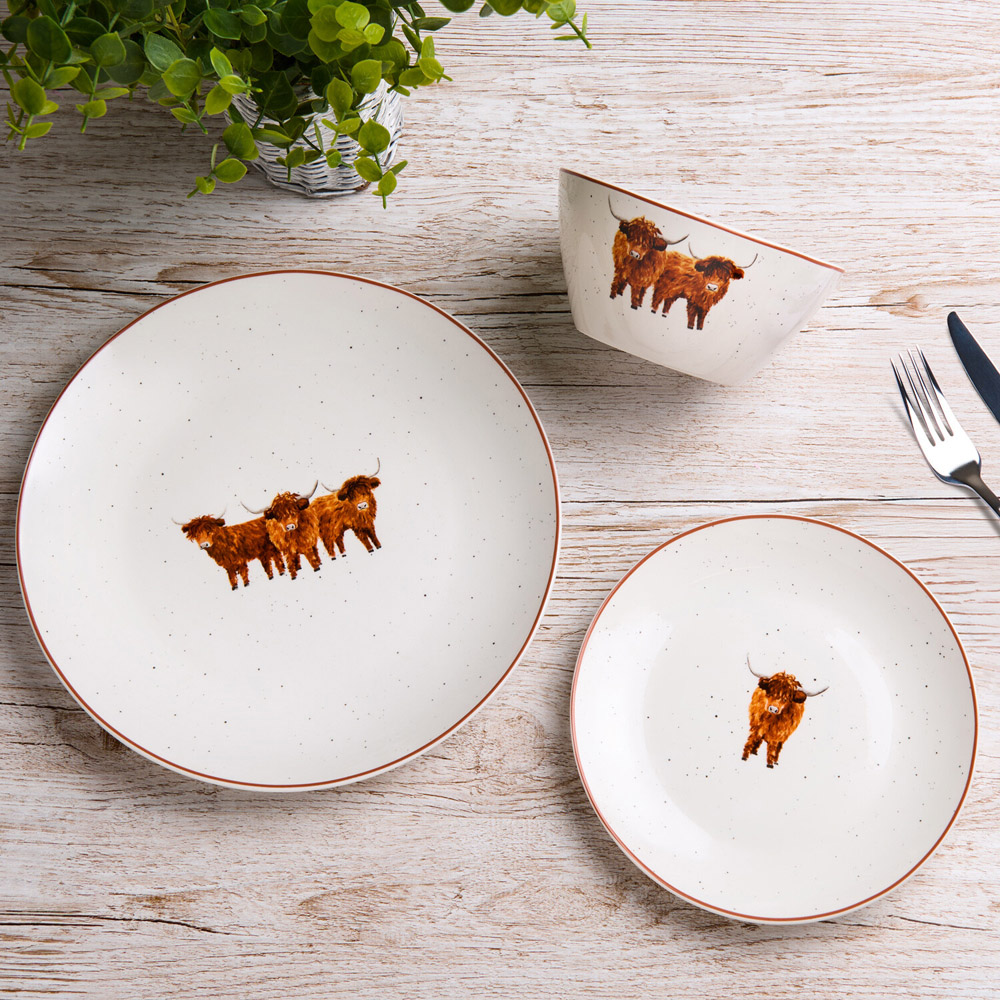 Highland Cow 12 Piece Dinner Set White Image 5