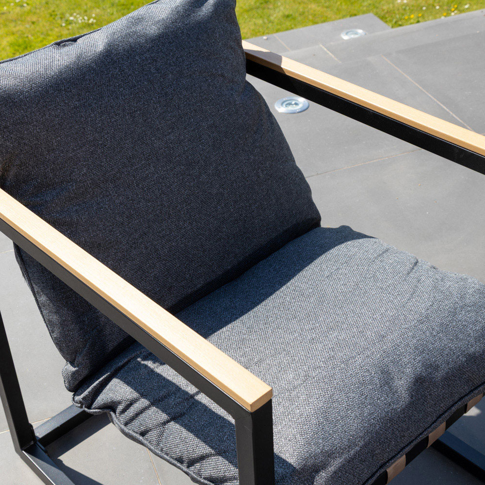 Artemis Home Bosque 2 Seater Black and Grey Garden Lounge Set with Cushion Image 5