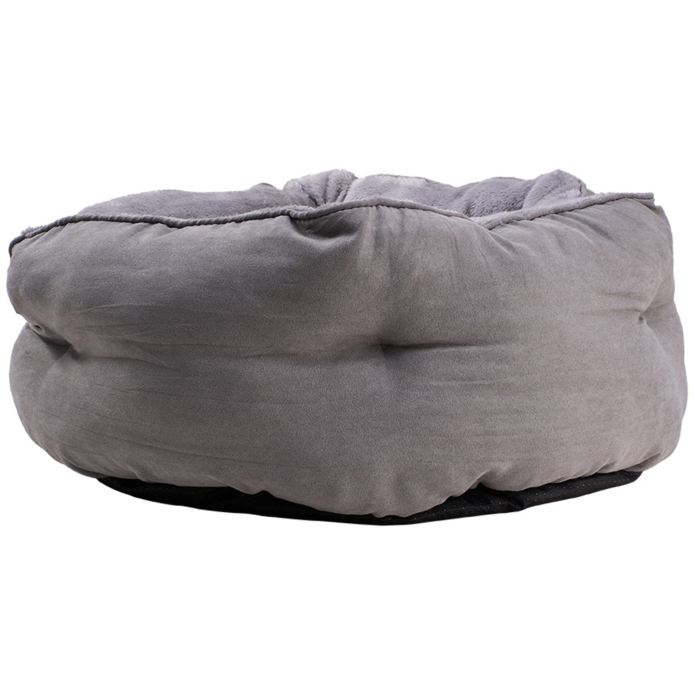 H&O Direct 42cm Grey Soft Touch Suede Pet Bed Image 3