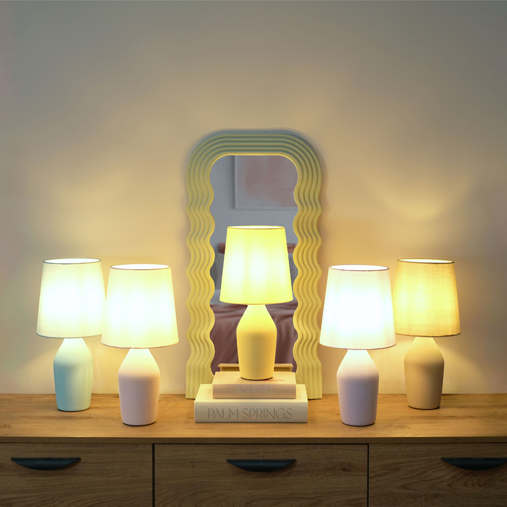 ValueLights Arlo Coffee Shade Ceramic LED Table Lamp Image 5