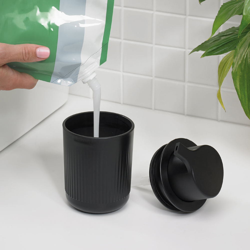ReBorn Dark Grey Eco Friendly Wall Mounted Recycled Plastic Soap Dispenser 250ml Image 7