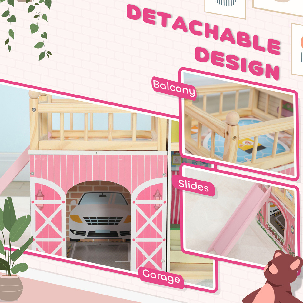AIYAPLAY 13 Pieces 3 Storey Dolls House Play Set Image 7