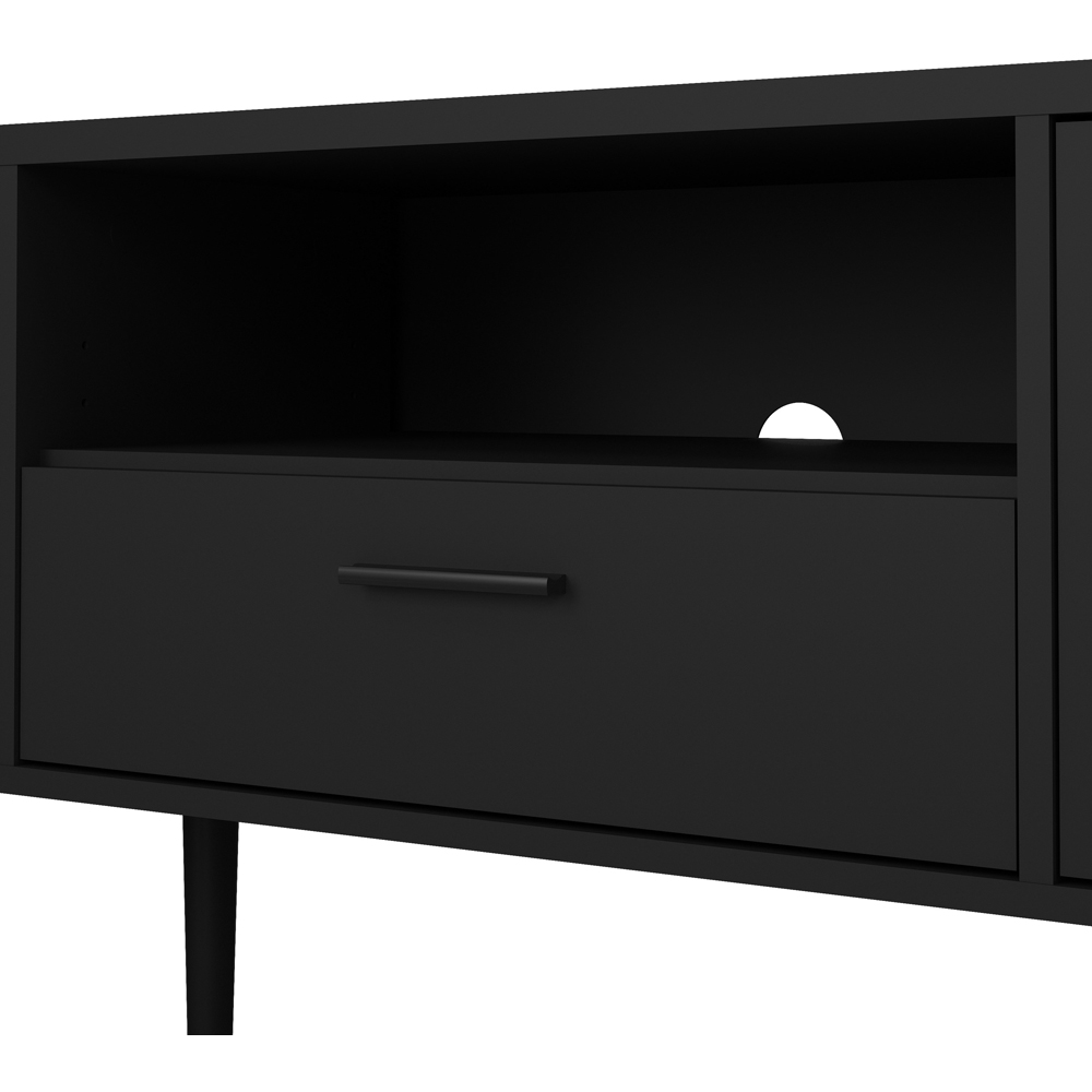Furniture To Go Media 2 Door Single Drawer Black TV Unit Image 8