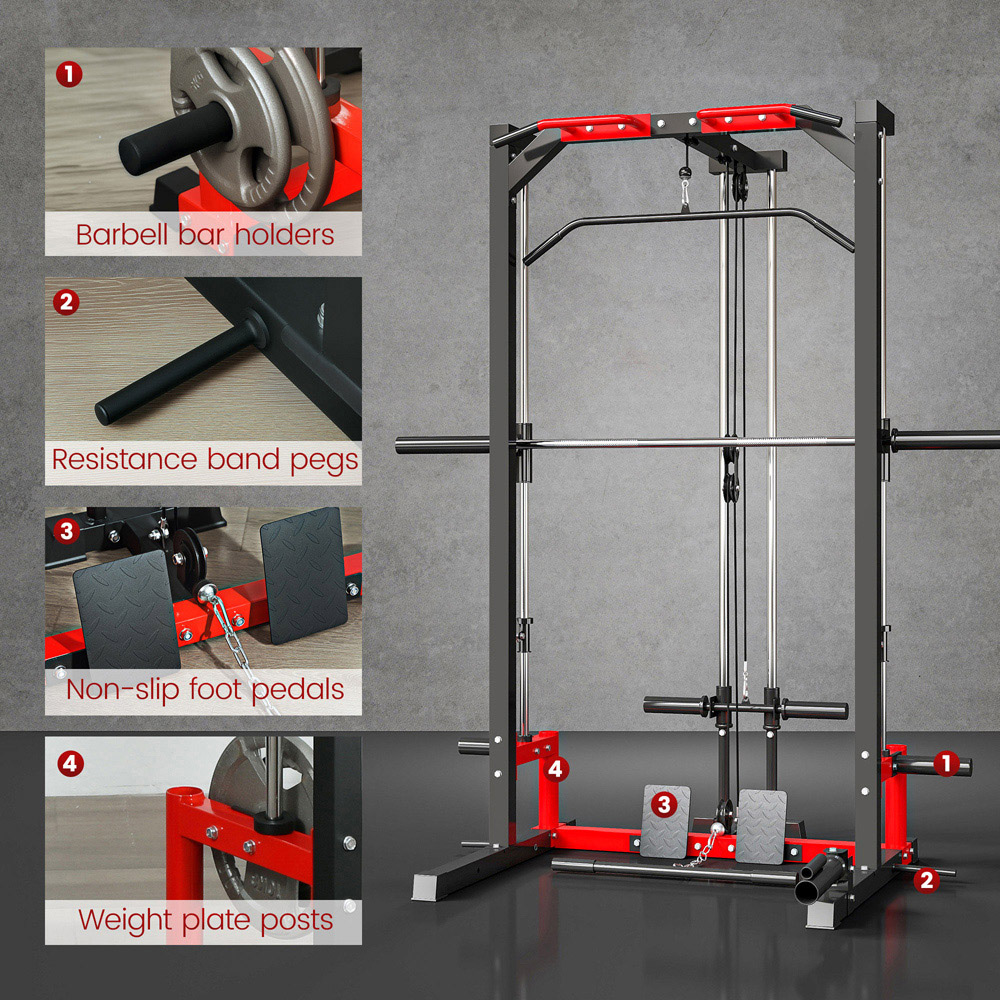 SPORTNOW Cable Crossover Machine with Pull Up Bar Image 7
