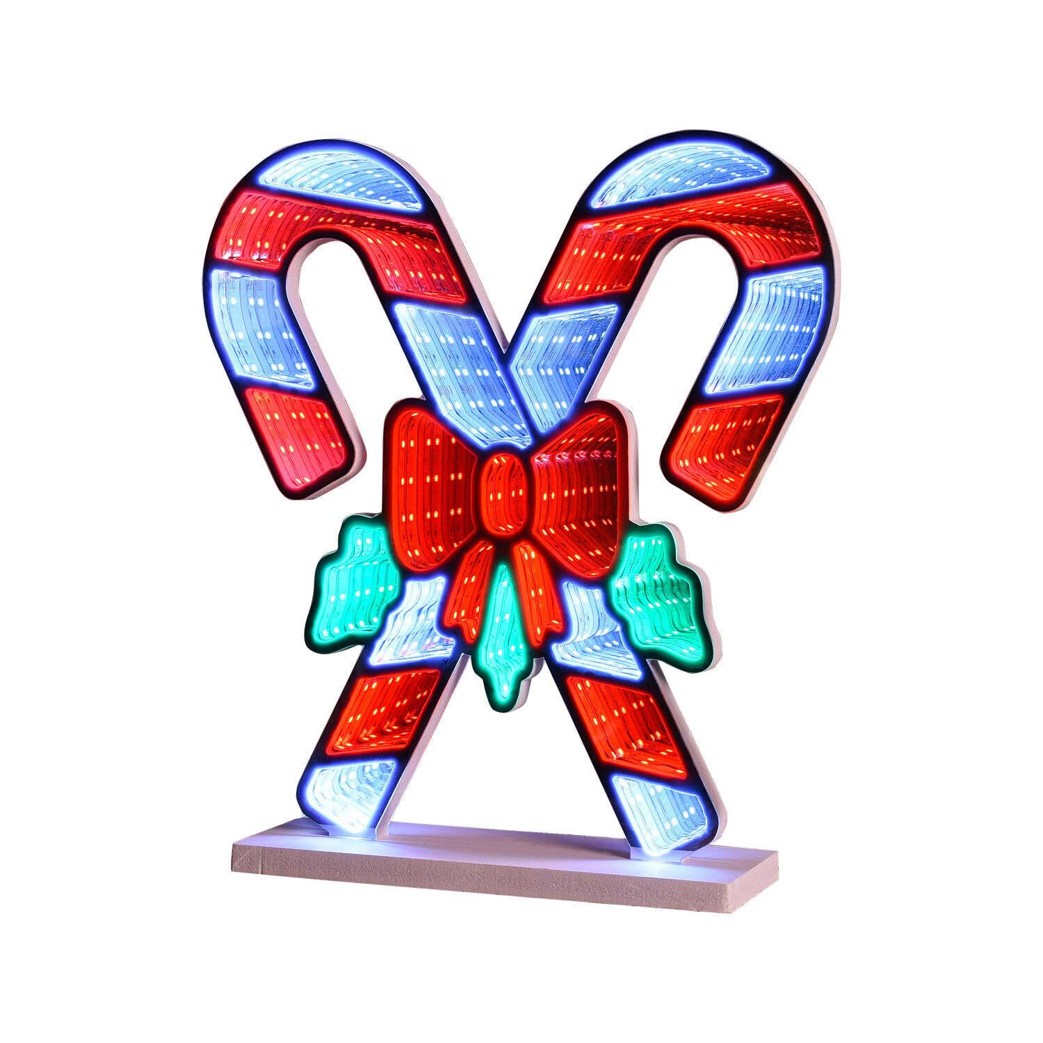 Festive Candy Cane Infinity Light Blue and Red Image 1