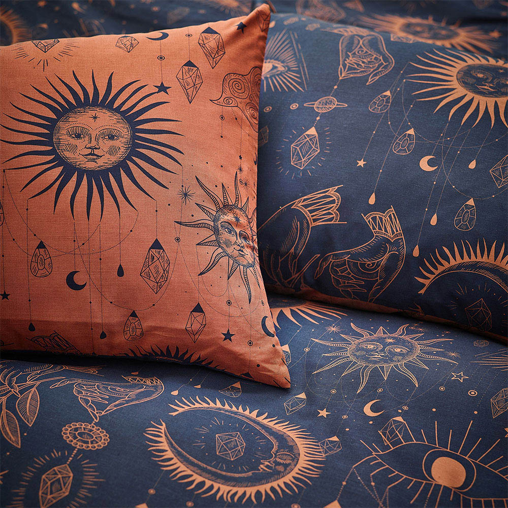 furn. Constellation Celestial Double Bronze and Navy Duvet Set Image 2