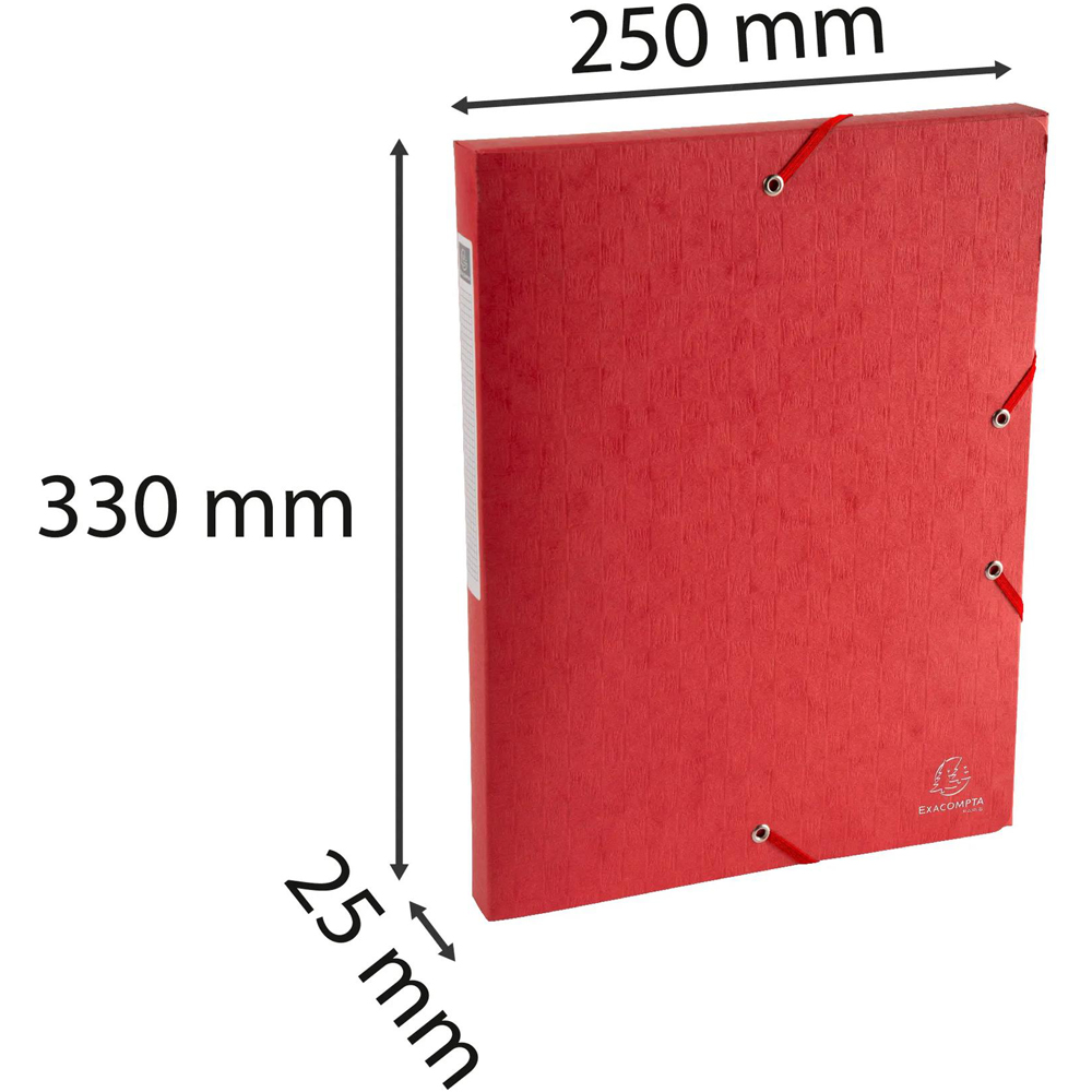 Exacompta Scotten A4 Red Elasticated Filing Box 10 Pack Image 6