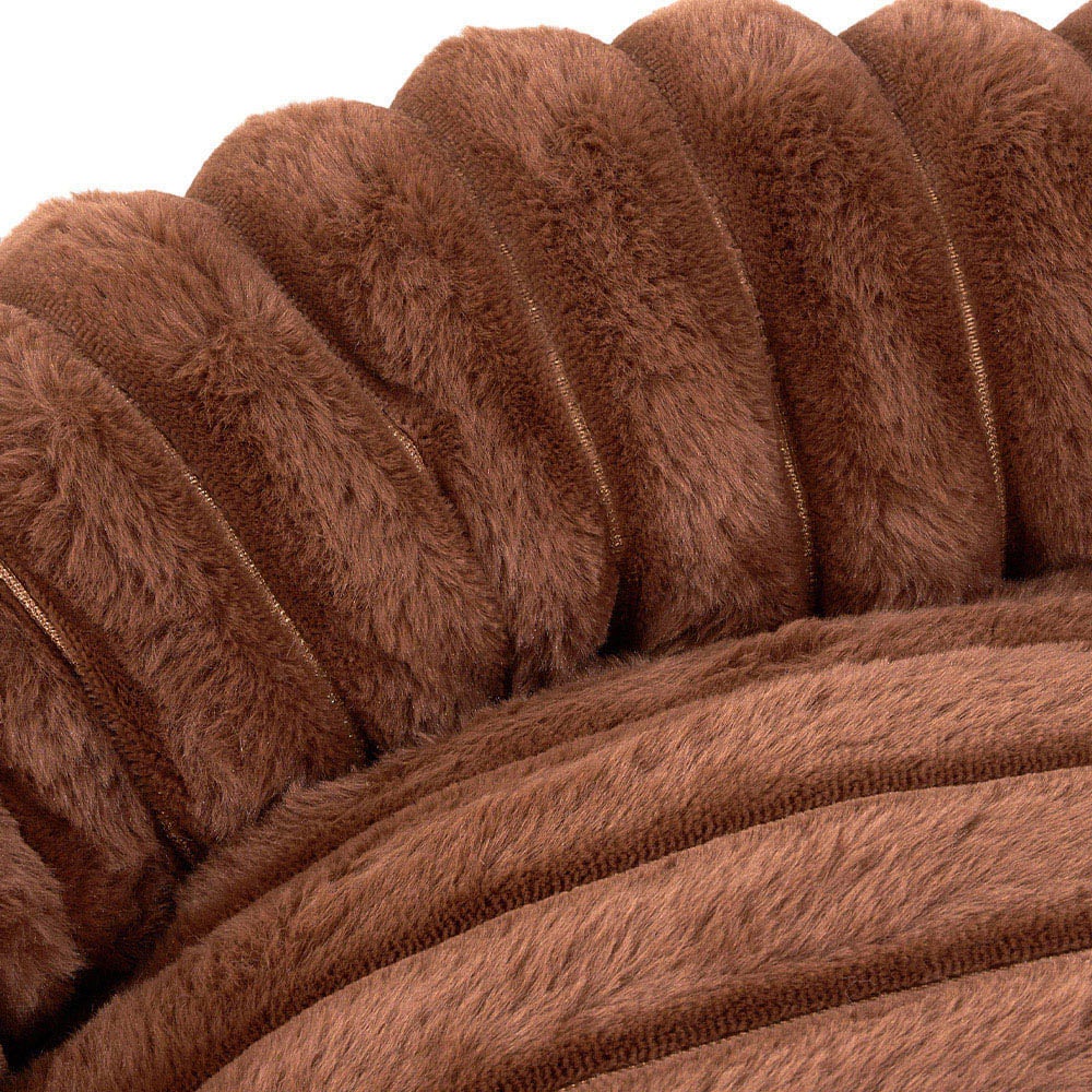 H&O Direct 80cm Coffee Round Soft Warm Pet Bed Image 3