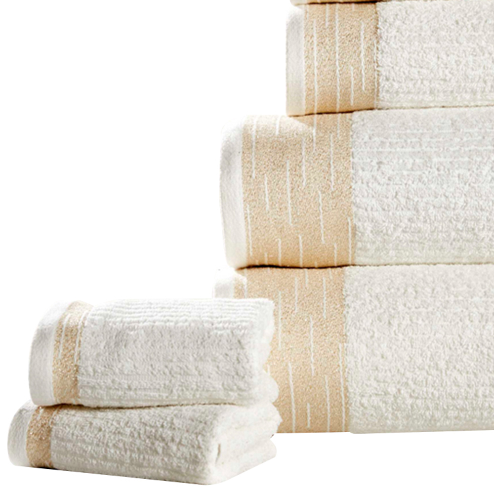 Rapport Home Mayfair Cream Ribbed Weave Cotton Bath Towel Image 3