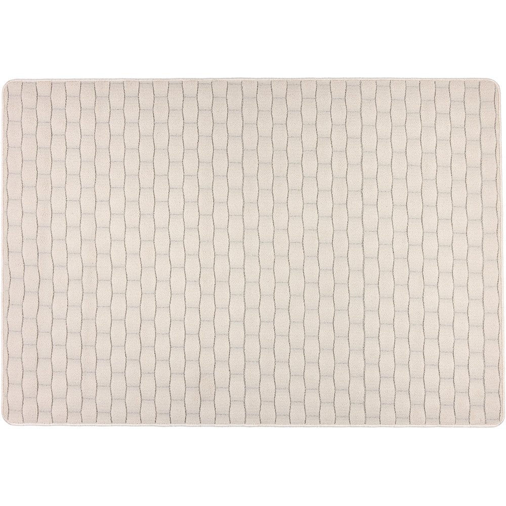 My Mat Ivory Sculptured Basketweave Washable Rug 140 x 200cm Image 1