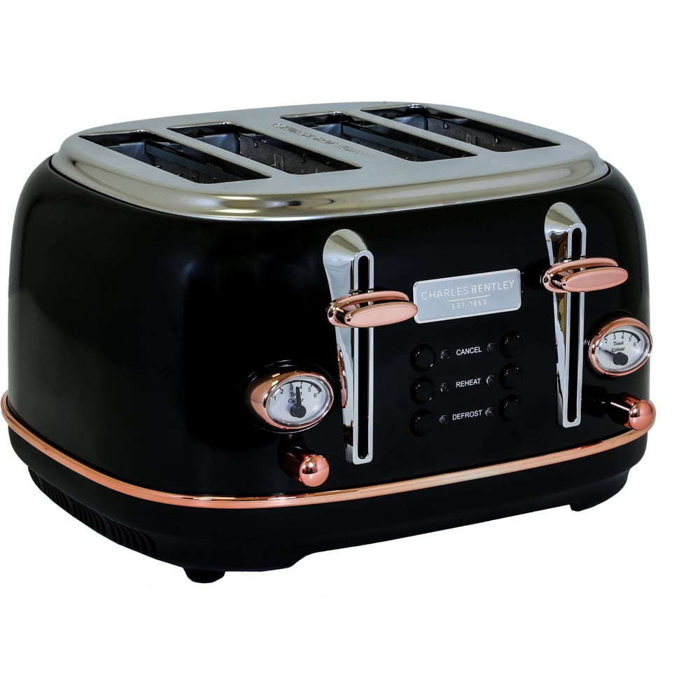 Charles Bentley Black and Rose Gold Kettle and Toaster Set Image 7