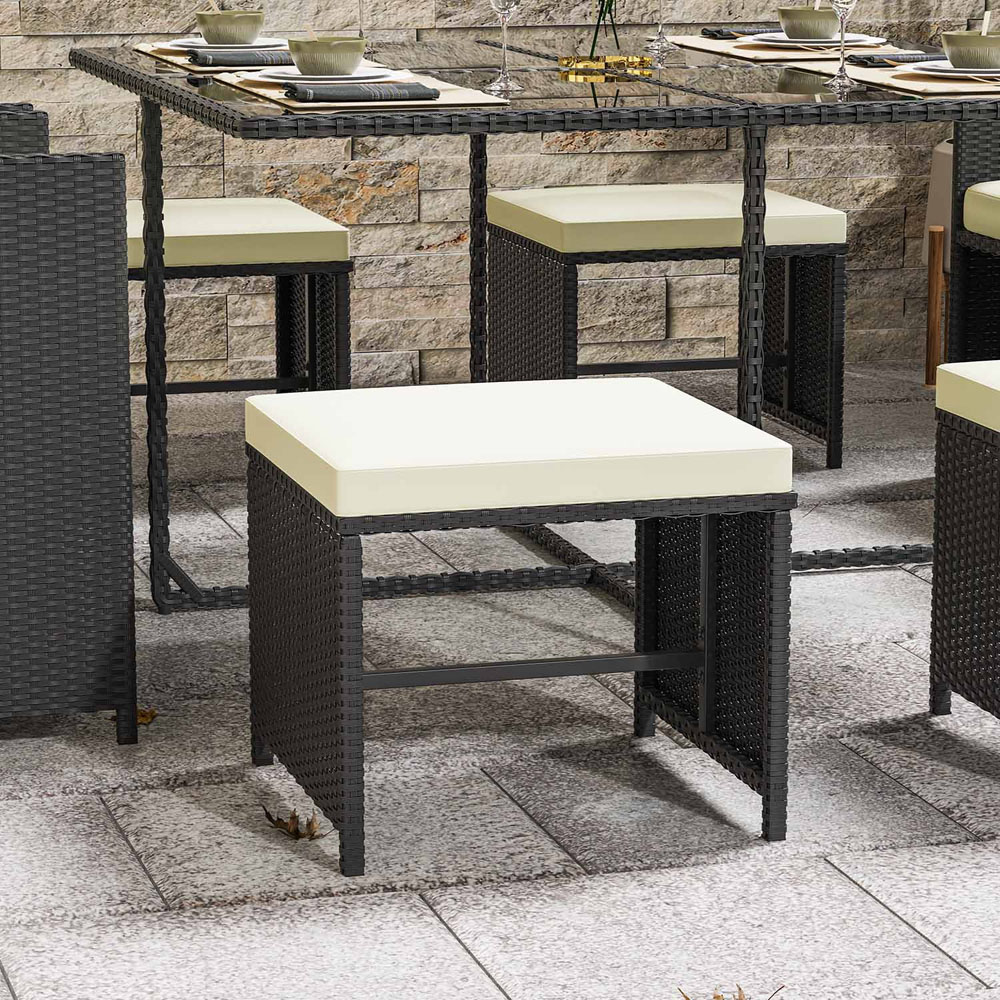 Rattrix 8 Seater Black Rattan Garden Dining Furniture Set Image 3