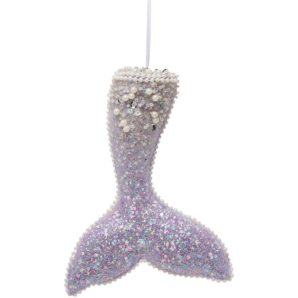 The Seasonal Gift Co. Lilac Velvet Mermaid Tail Christmas Tree decoration Image 2