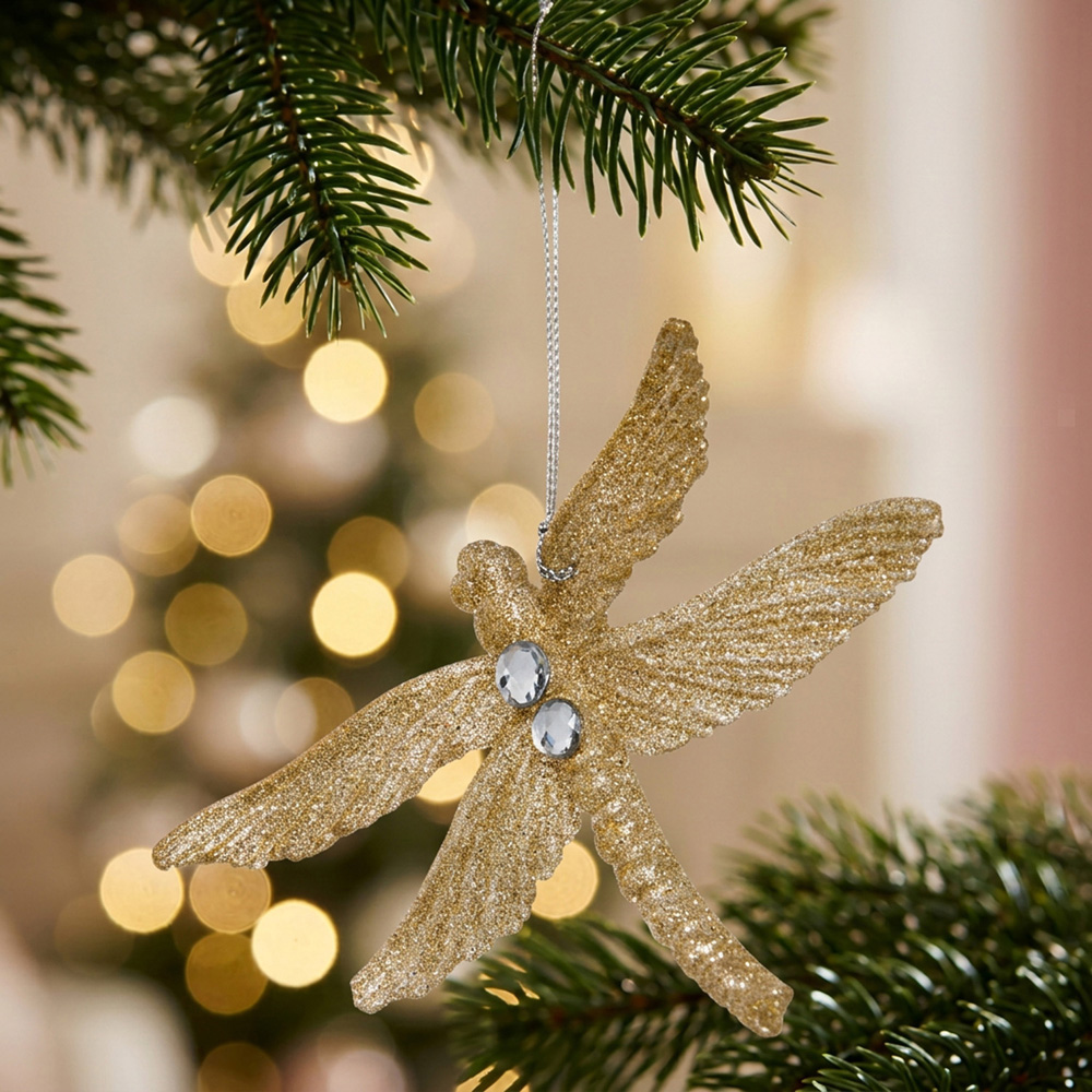 Brushed Gold Butterfly or Dragonfly Hanging Decoration Image 5