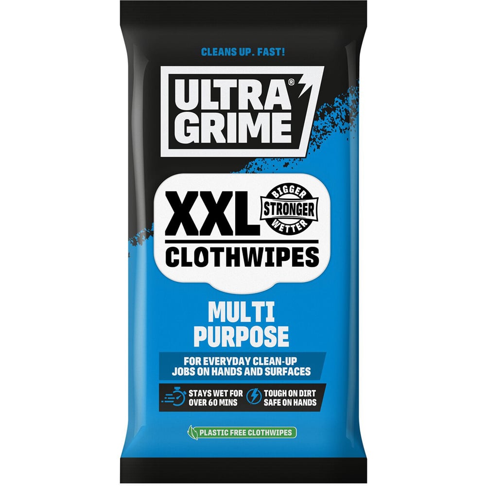 Pack of 20 UltraGrime Original Multi Purpose XXL Cloth Wipes - Multicolour Image