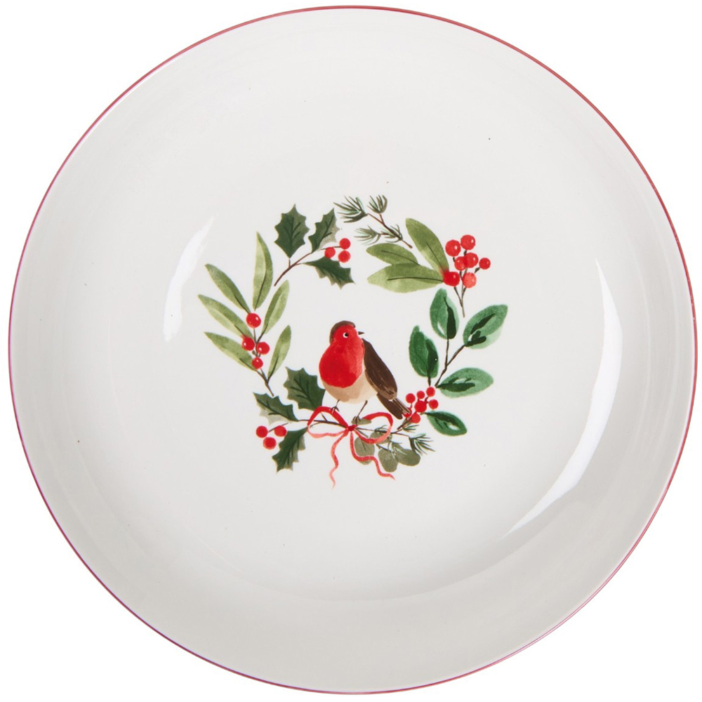 Festive Robin Pasta Bowl White Image 3