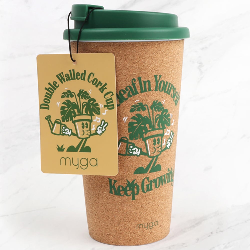  Myga Beleaf Double Walled Cork Cup 450ml Image 2