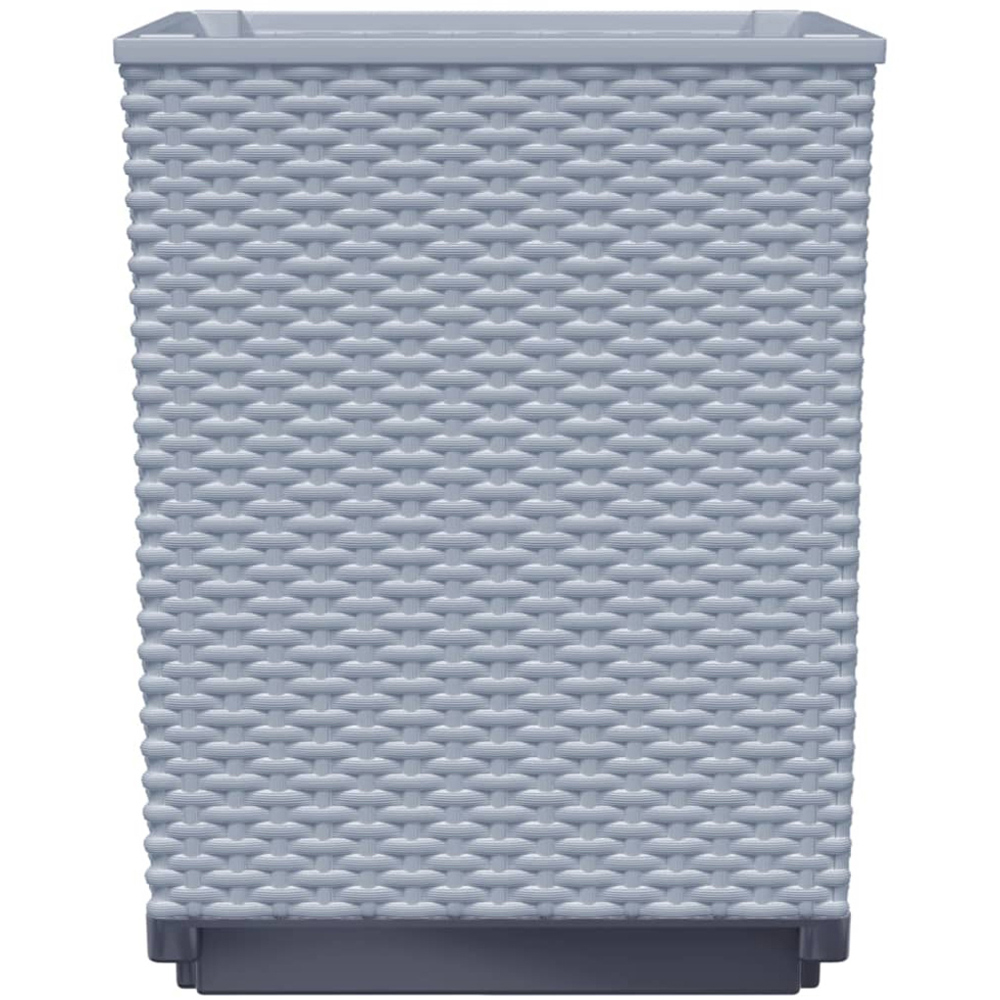 vidaXL Grey Polypropylene Rectangular Outdoor Planter Box 30 x 30 x 37cm Image 3