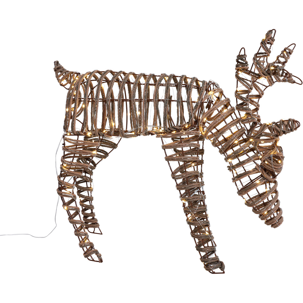 Charles Bentley Small Rattan Light Up Reindeer Christmas Decoration 60cm Image 5
