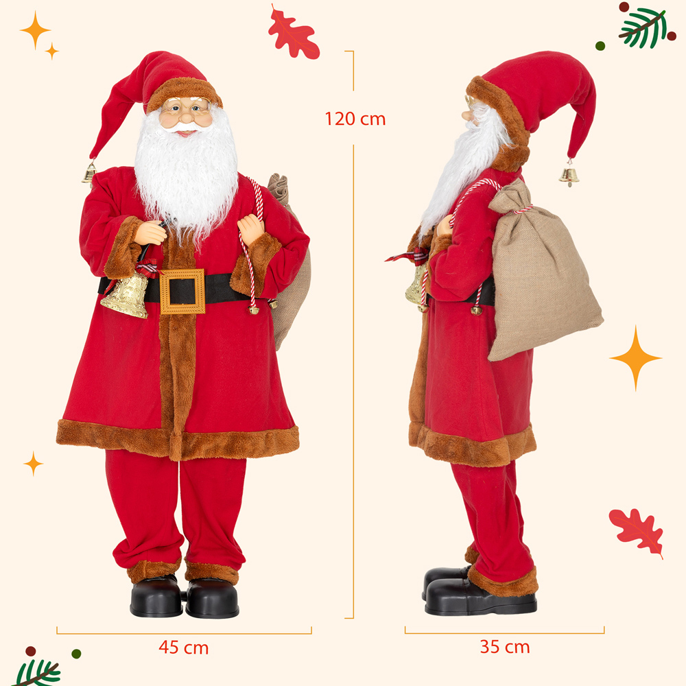 Everglow Life Size Musical Animated Santa Claus with Sack and Sound Activated 3.9ft Image 9