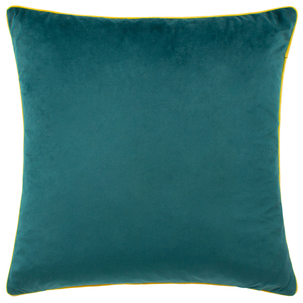 Paoletti Meridian Teal Cylon Velvet Cushion Image 1