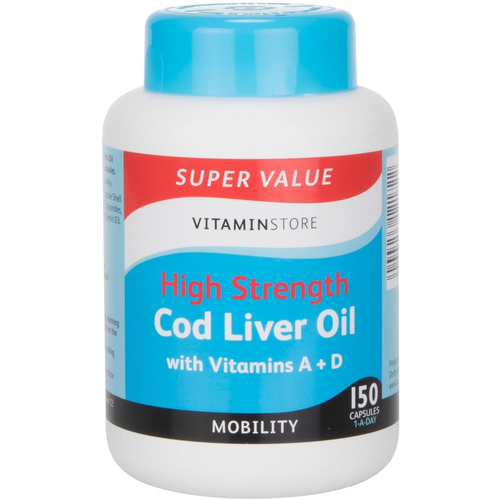 Vitamin Store High Strength Cod Liver Oil Capsules 1g 150 Pack Image