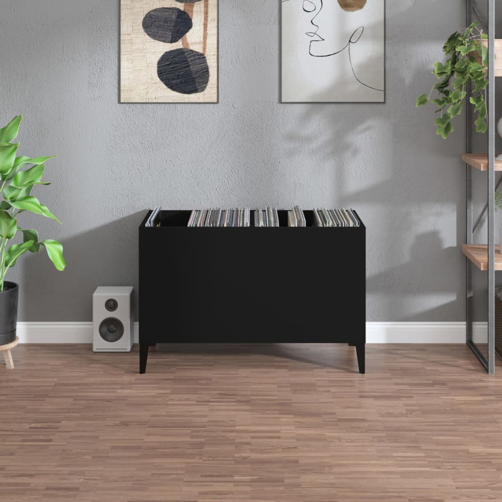 vidaXL Black Record Cabinet Image 7