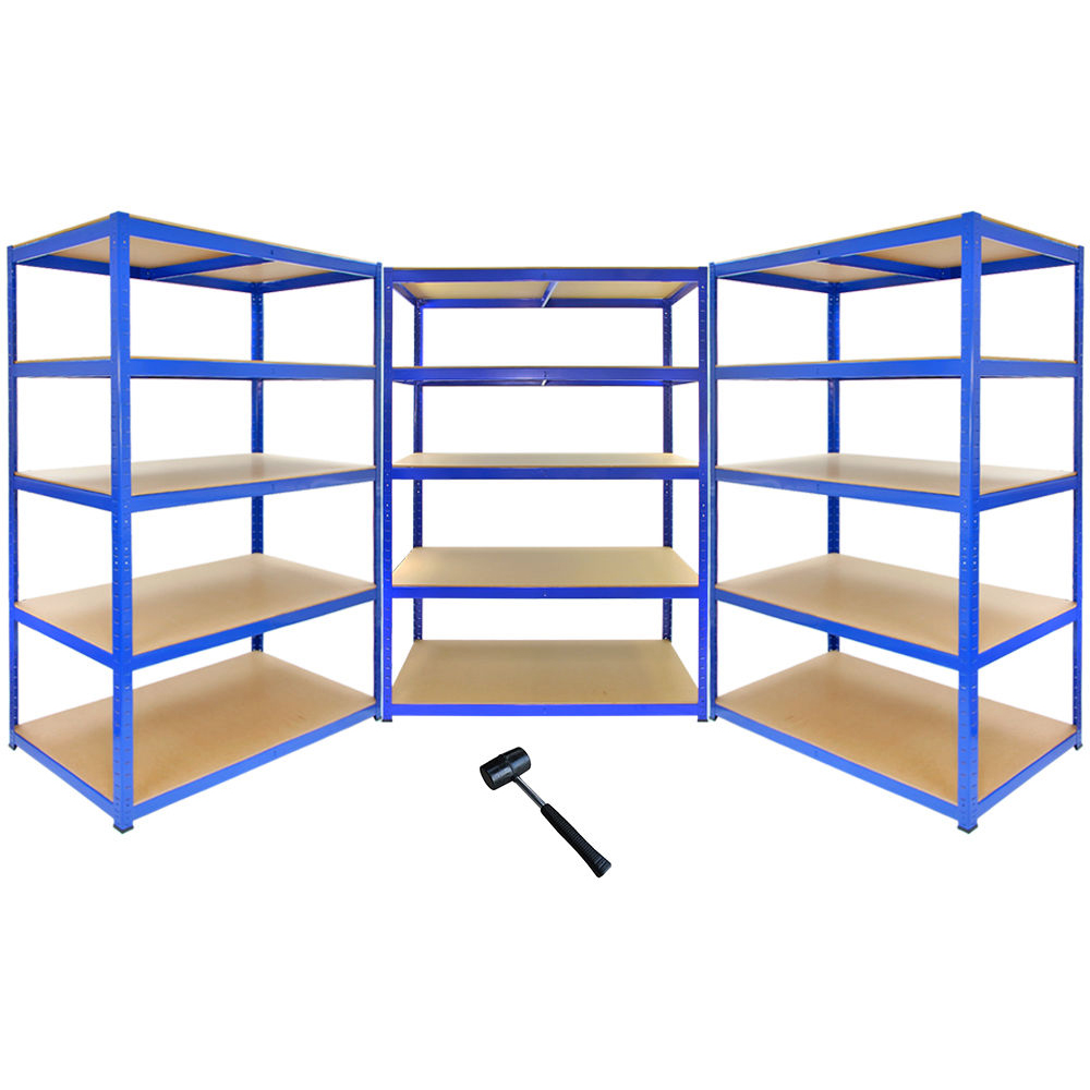 Monster Racking T-Rax Strong Storage Blue Shelf 120cm 3 Pack Image 1