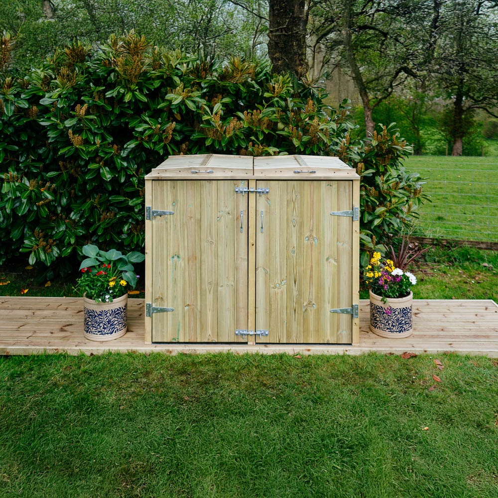 The Garden Village Shireburn 4 Recycle Box Storage Shed Image 2