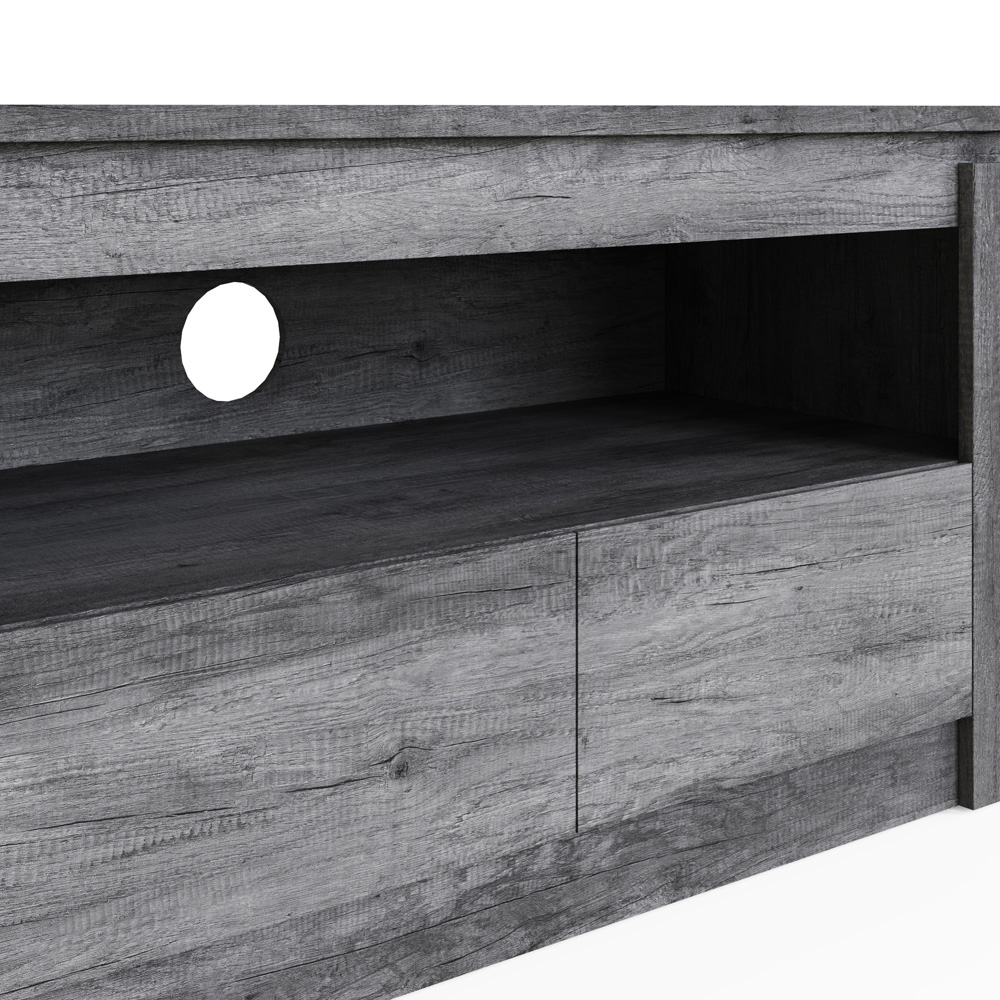 GFW Canyon 2 Drawer Single Open Shelf Charcoal Grey TV Unit Image 5