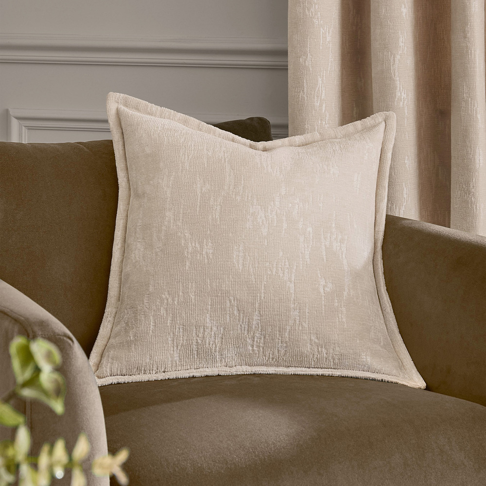 Paoletti Aurelio Jacquard Ivory Chenille Cushion 45 x 45cm Image 2
