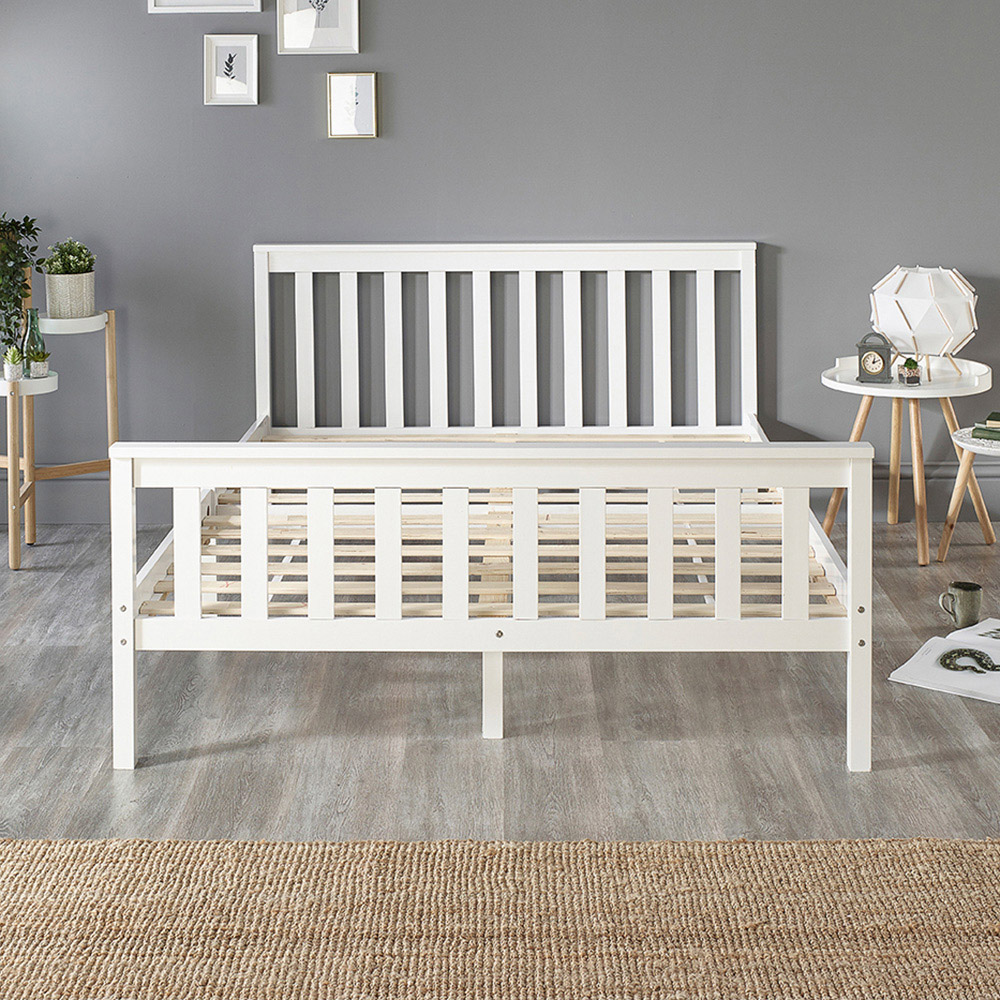 Aspire Atlantic Single White Bed Frame Wilko