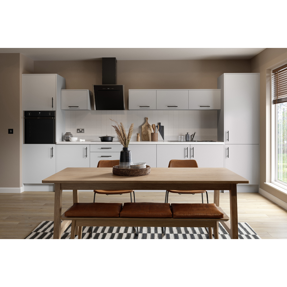 Kitchen Kit Slab Matt Light Grey Oven and Microwave Housing Flatpack Image 2