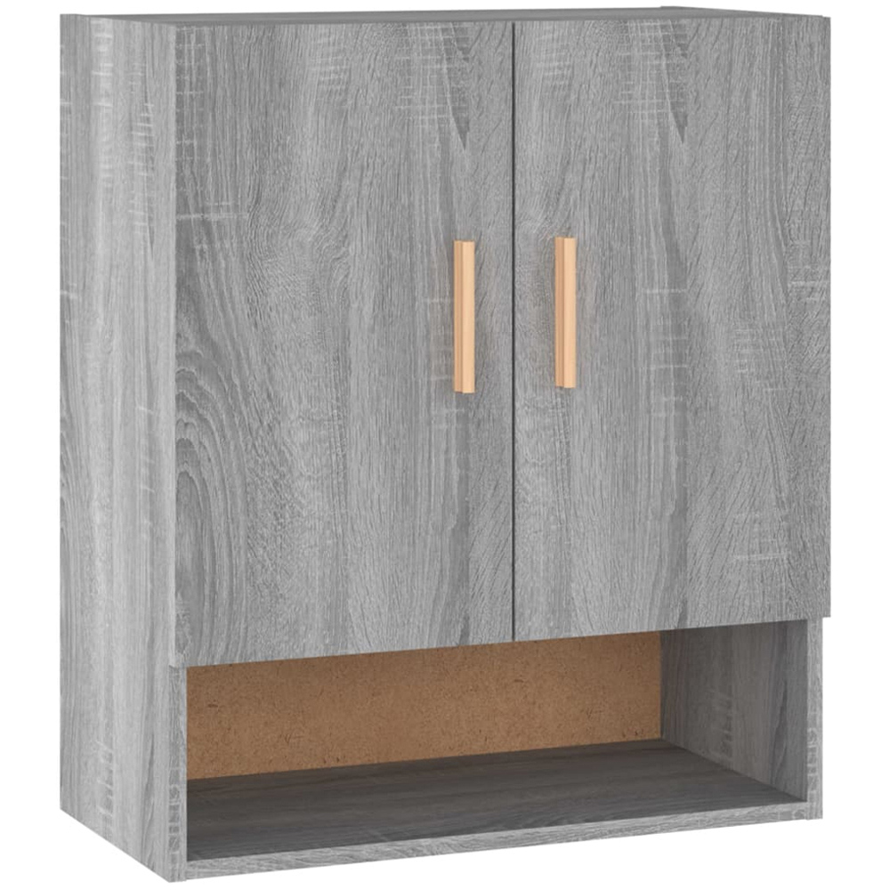 vidaXL 2 Door Single Shelf Grey Sonoma Wall Cabinet Image 2