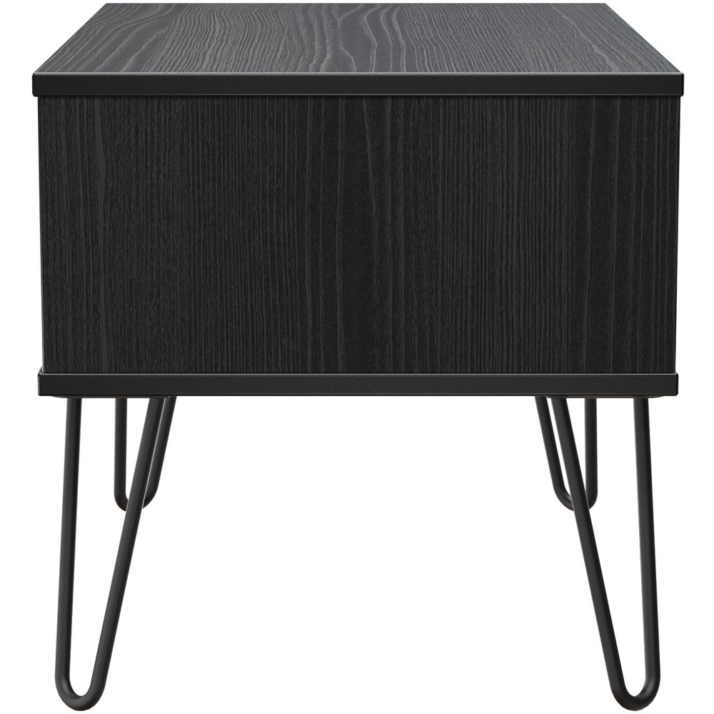 Crowndale Harlequin Single Drawer Black Ash Wide Side Table Ready Assembled Image 4