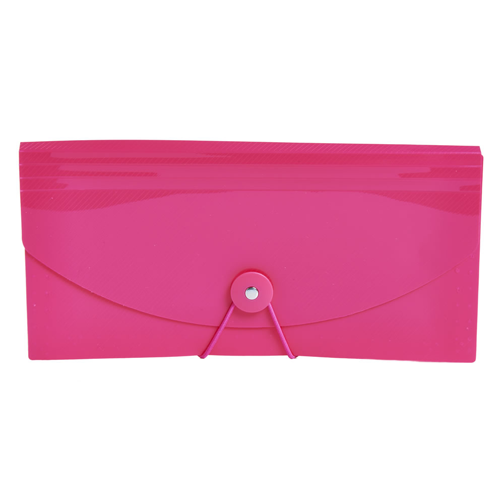 Wilko Cheque Size Document Wallet with 13 Pockets Assorted Colours Wilko