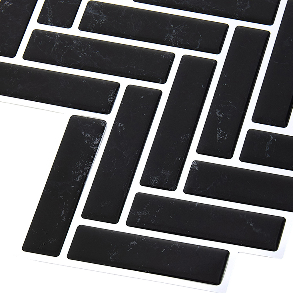 Living and Home Black and White Self Adhesive Wall Sticker 10 Pack Image 4