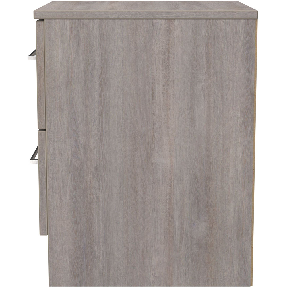 Crowndale Worcester 2 Drawer Grey Oak Compact Bedside Cabinet Ready Assembled Image 4