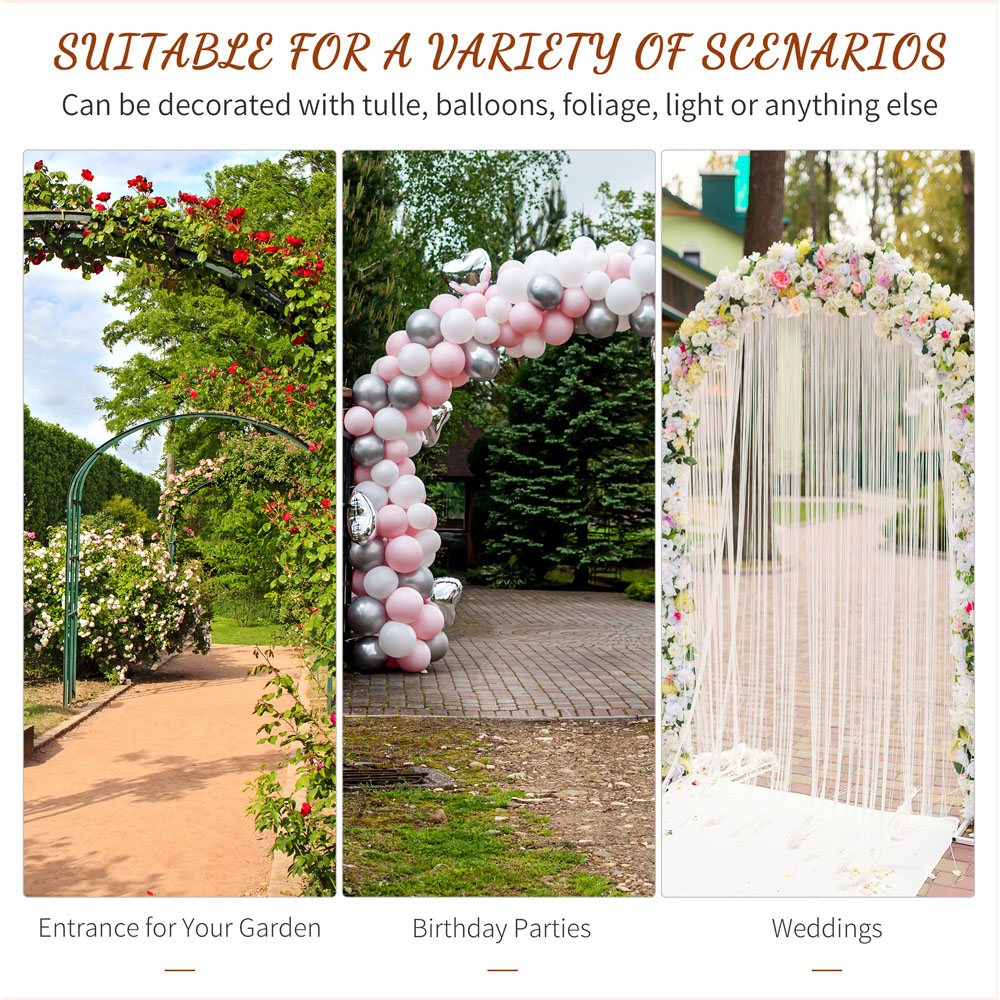 Outsunny 7 x 4ft Metal Garden Arch Trellis Image 7
