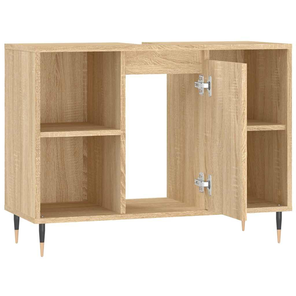 vidaXL Single Door 4 Shelf Sonoma Oak Bathroom Cabinet Image 5