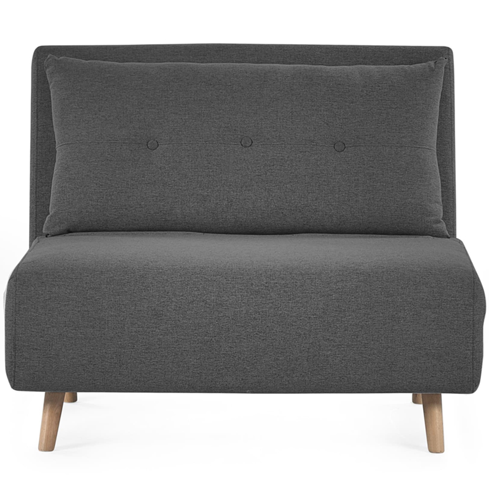 Julian Bowen Rowan Single Seater Mid Grey Button-Tufted Sofa Bed Image 5
