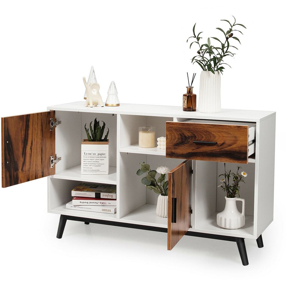 Costway 2 Door Single Drawer 3 Shelf Storage Sideboard Cabinet Image 3