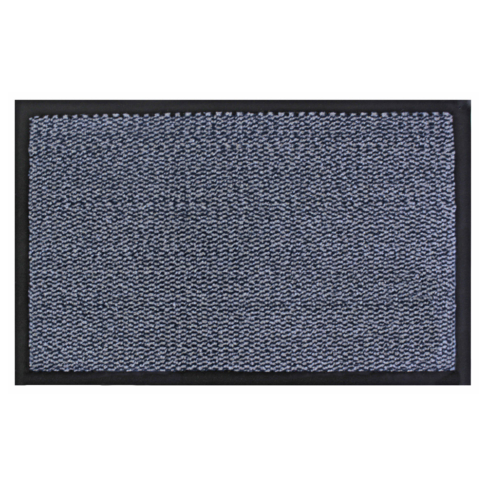 JVL Commodore Blue and Black Barrier Doormat Image 1