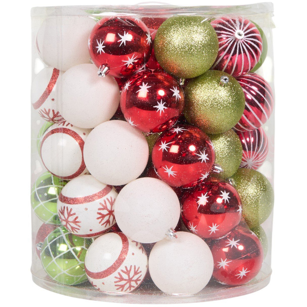 Set of 70 Candy Cane Lane Baubles in Drum Multicolour Image 2