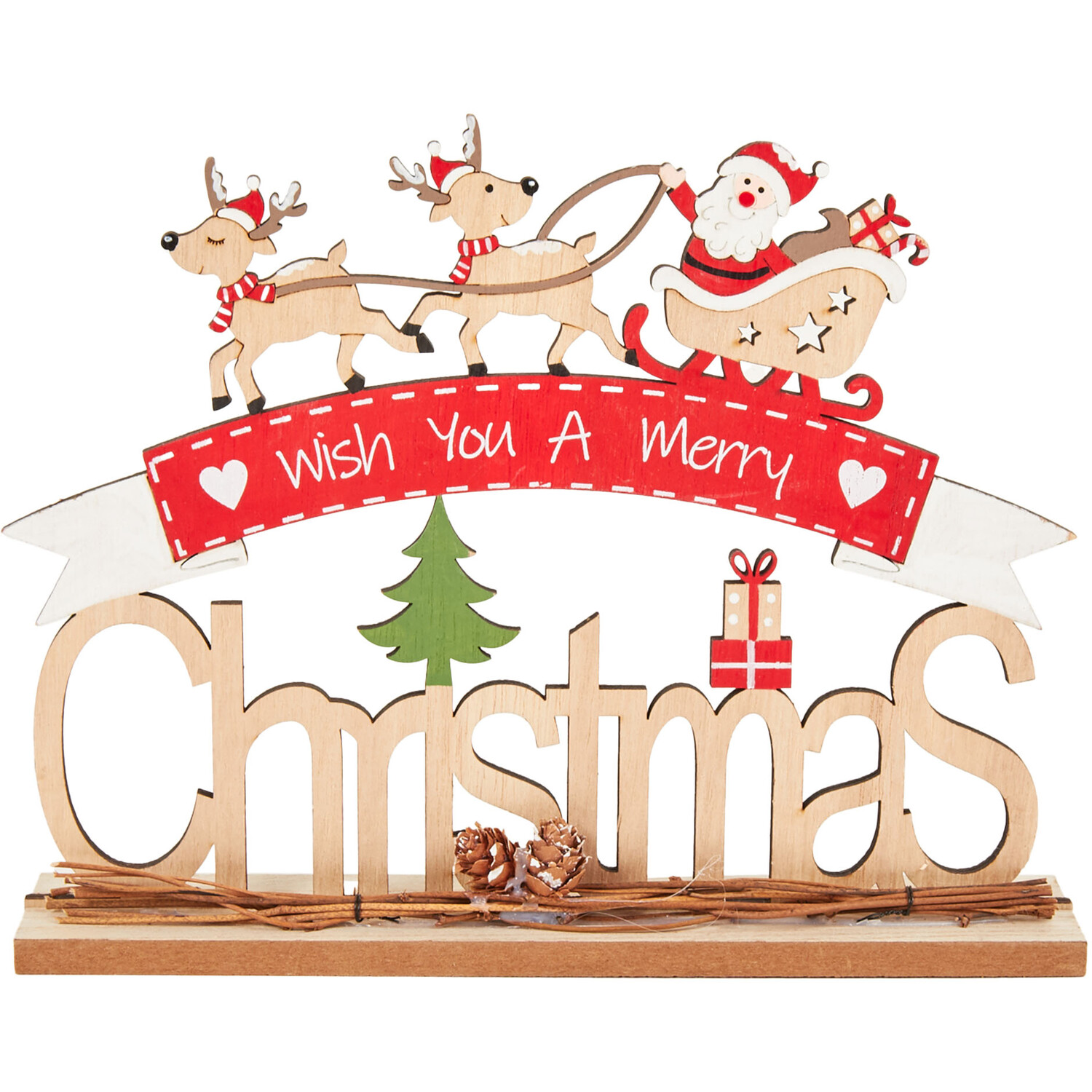 We Wish You a Merry Christmas Wooden Decoration Image 1