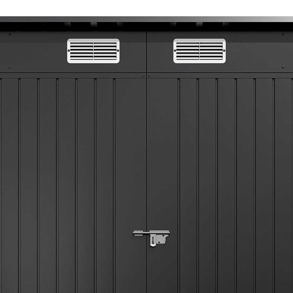 Living and Home 7.6 x 3.7ft 2 Door Outdoor Galvanised Steel Storage Shed Anthracite Image 7