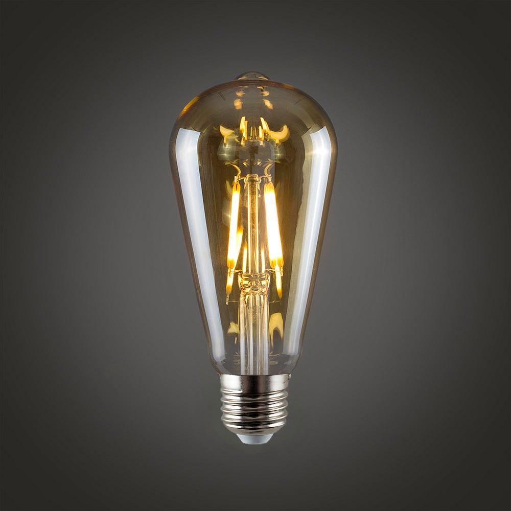 ValueLights Vintage 4W 1800K Warm White E27 Amber Glass Light Bulb 5 Pack Image 2