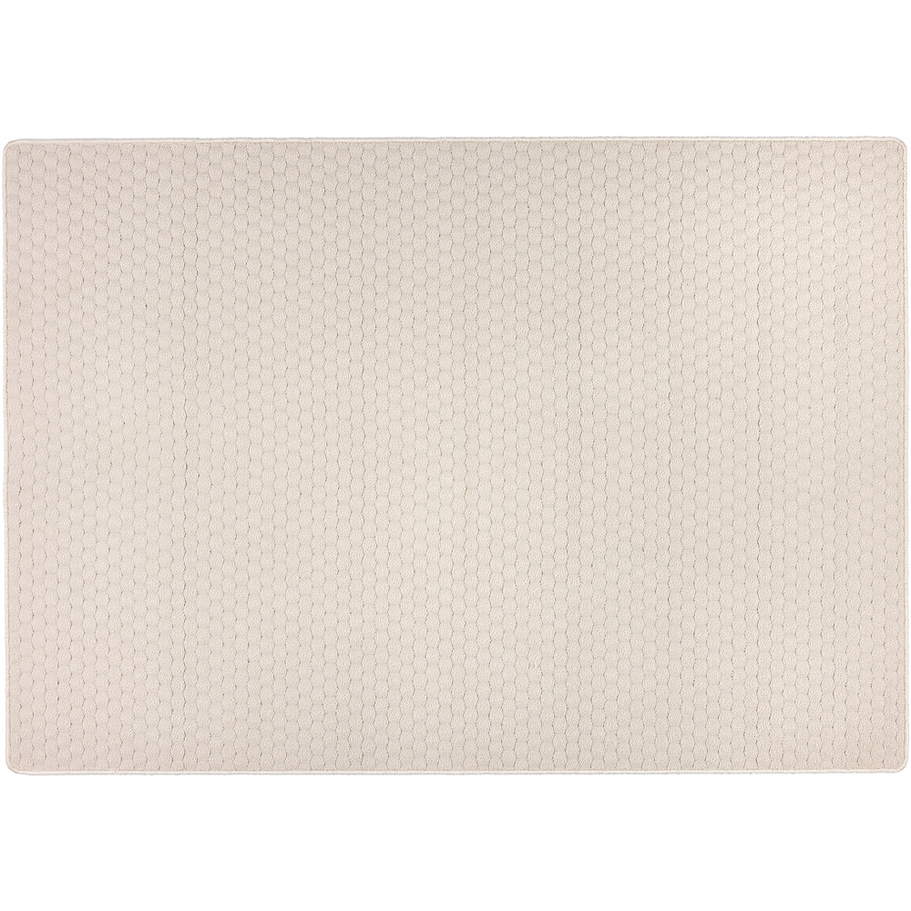 My Mat Ivory Sculptured Honeycomb Washable Rug 140 x 200cm Image 1