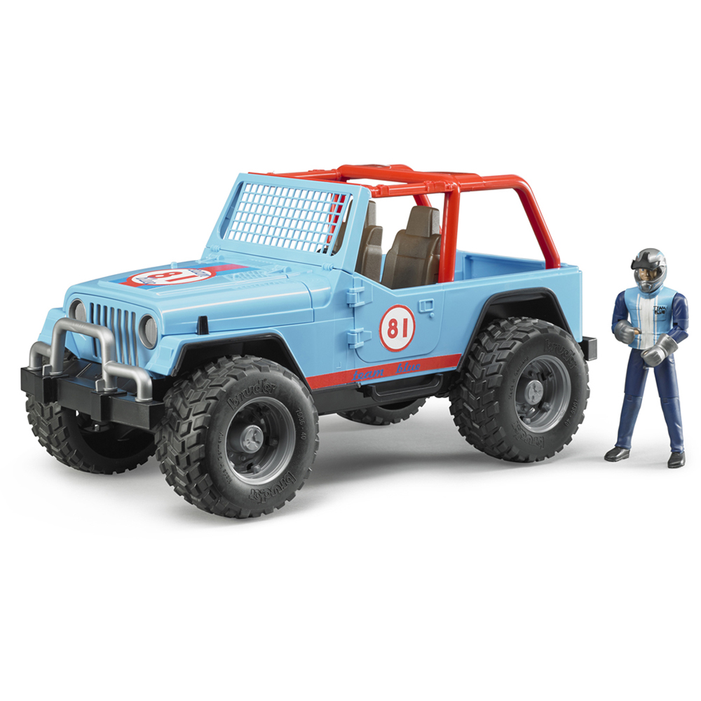 Bruder Kids Blue Jeep Cross Country Racer with Driver Playset Model Image 2