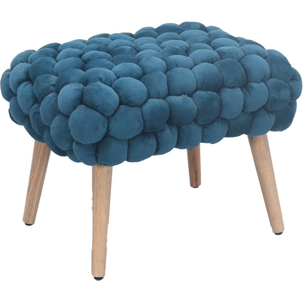 Artemis Home Cushla Teal Bubbly Velvet Small Footstool Image 2